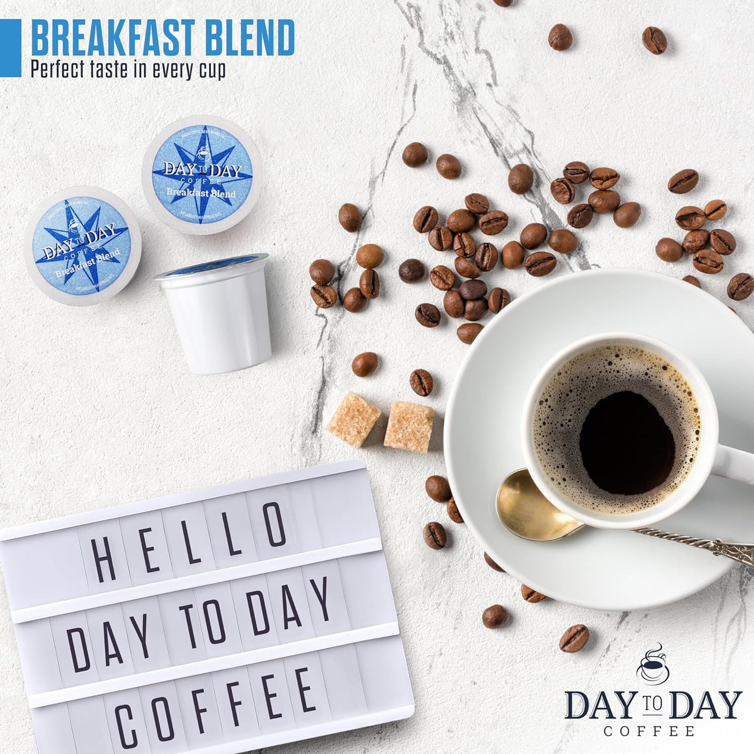 Day To Day 120-Count Breakfast Blend, Medium Roast Single Serve Coffee Pods for K Cups Keurig Brewers (Breakfast Blend, 120 Count (Pack of 1))
