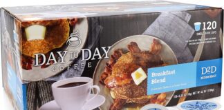 day to day 120 count breakfast blend medium roast single serve coffee pods for k cups keurig brewers breakfast blend 120