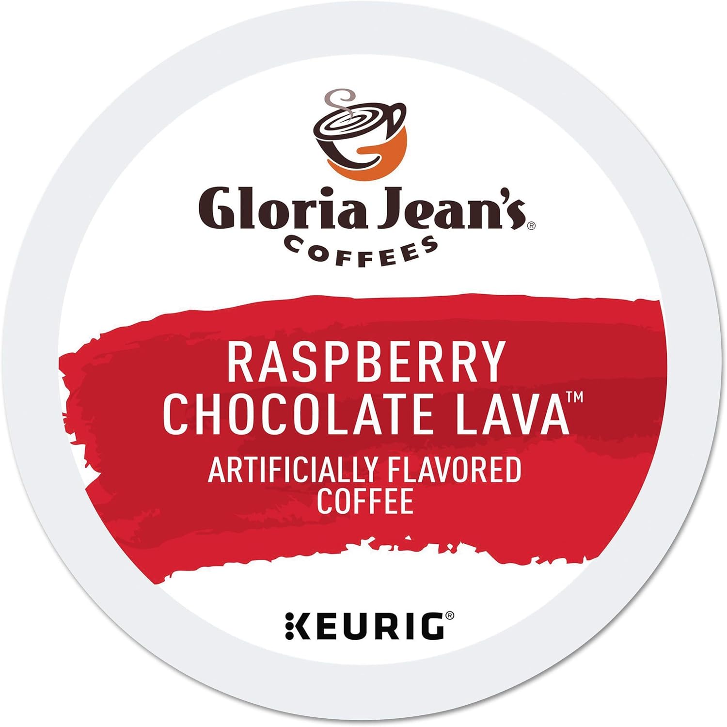 Gloria Jeans Coffees Raspberry Chocolate Lava, Single-Serve Keurig K-Cup Pods, Flavored Medium Roast Coffee, 24 Count
