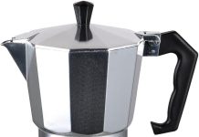 jv textiles stovetop espresso and coffee maker moka pot for classic italian and cuban cafe brewing cafeteria 6 cup