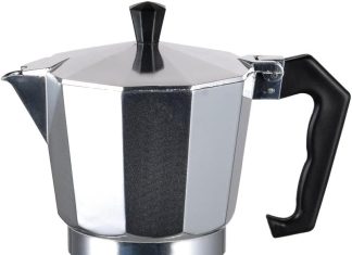 jv textiles stovetop espresso and coffee maker moka pot for classic italian and cuban cafe brewing cafeteria 6 cup