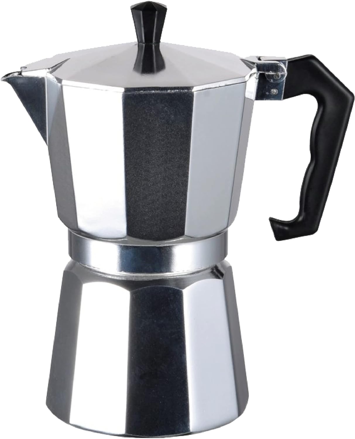JV TEXTILES Stovetop Espresso and Coffee Maker, Moka Pot for Classic Italian and Cuban Café Brewing, Cafeteria, (6-Cup)