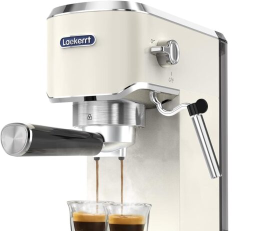 laekerrt espresso machine 20 bar coffee maker cmep02 with commercial milk frother steam wand compact for latte and cappu