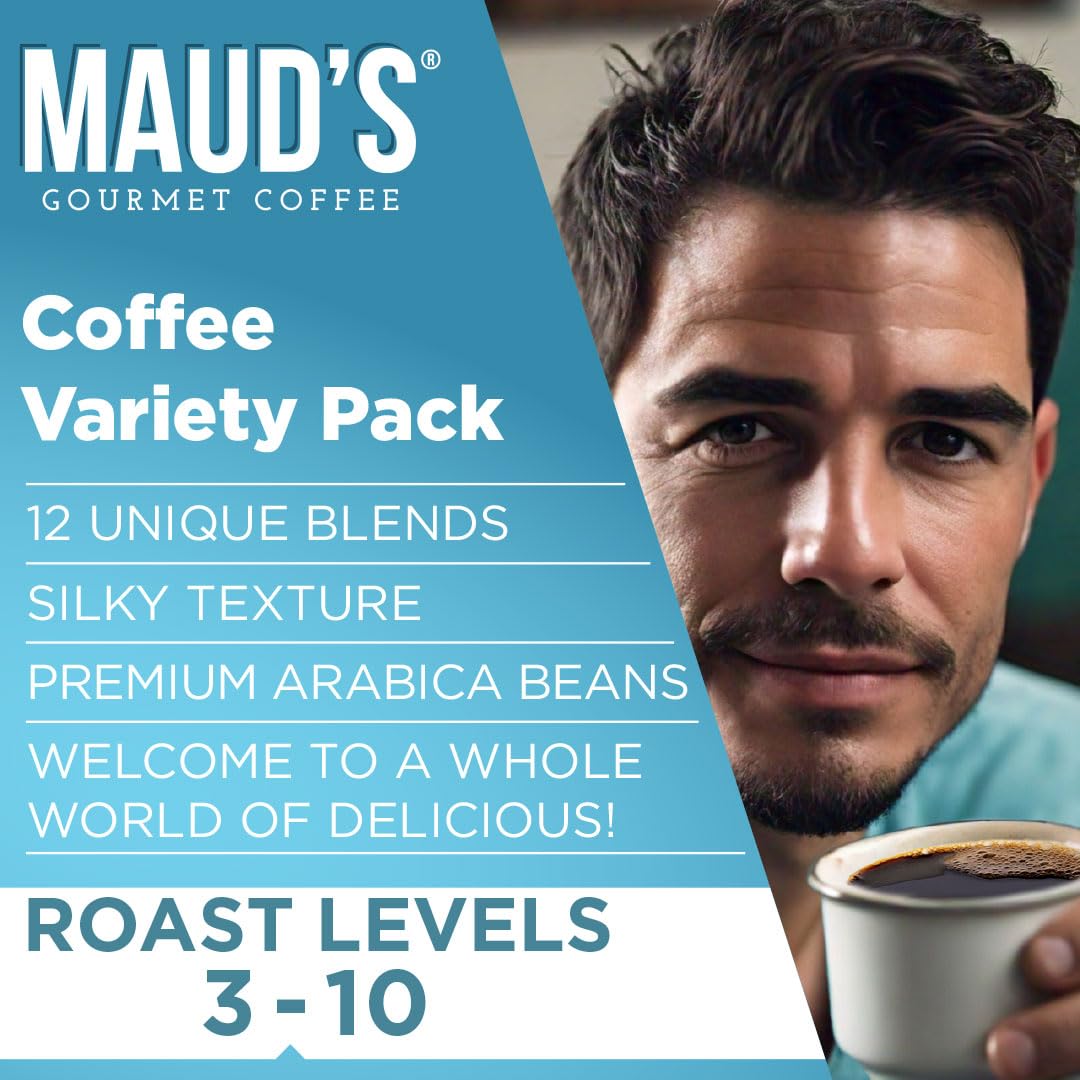 Mauds Original Flavored Coffee Pods Variety Pack, 80 ct | 9 Assorted Coffee Flavors | 100% Arabica Roasted Coffee | Solar Energy Produced Recyclable Pods Compatible with Keurig K Cups Maker