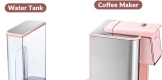 mecity pink coffee maker 3 in 1 single serve coffee machine for flat bottom coffee capsule ground coffee 6 to 10 ounce c