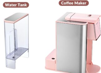 mecity pink coffee maker 3 in 1 single serve coffee machine for flat bottom coffee capsule ground coffee 6 to 10 ounce c