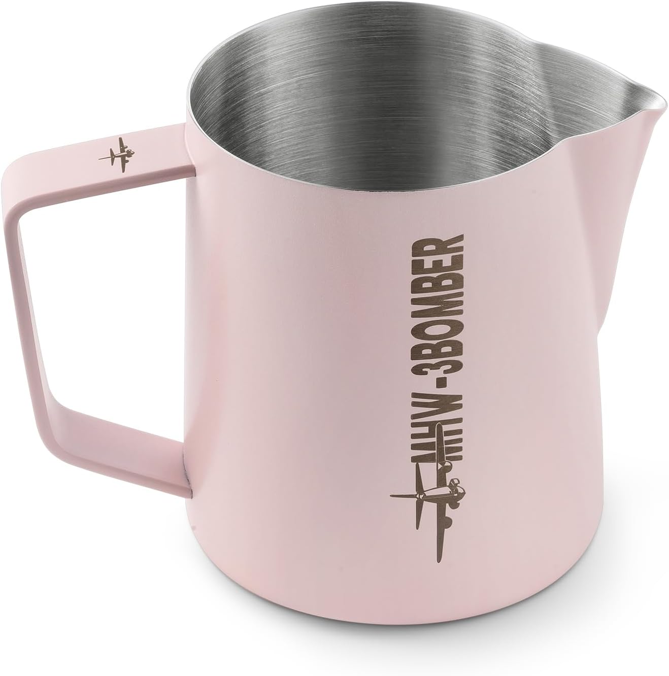 MHW-3BOMBER Milk Frothing Pitcher 16.9oz/500ml Espresso Steaming Pitcher Stainless Steel Frothing Cup Capuccino Latte Art Pitcher, Pink P5017