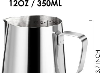 milk frothing pitcher espresso steaming pitcher 12oz espresso machine accessories stainless steel milk coffee cappuccino