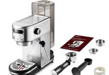 neretva 20 bar espresso machine with milk frothing steam wand 44oz detachable water tank for home barista 1350w professi