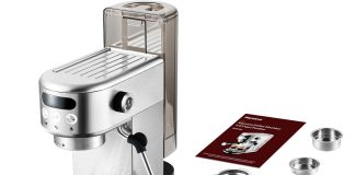 neretva 20 bar espresso machine with milk frothing steam wand 44oz detachable water tank for home barista 1350w professi