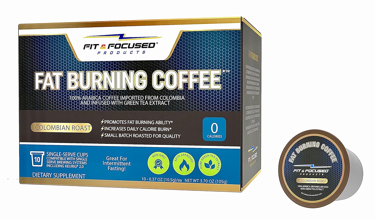 Organic Mushroom Coffee Pods With Lions Mane by Fit and Focused - Keto Friendly Focus Coffee K-Cups for Memory and Brain Fog - Vegan, and Natural Vitamin B and Potassium