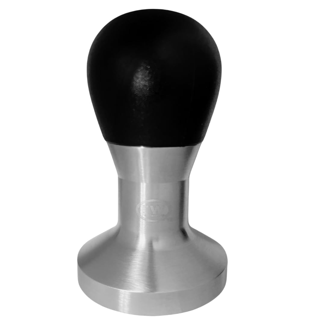 Rattleware Stainless Steel Round Tamper - Premium Ergonomic Grip, Perfect for Espresso Machines, Consistent Grounds Packing  Durable Design (Small - 58mm Dia)