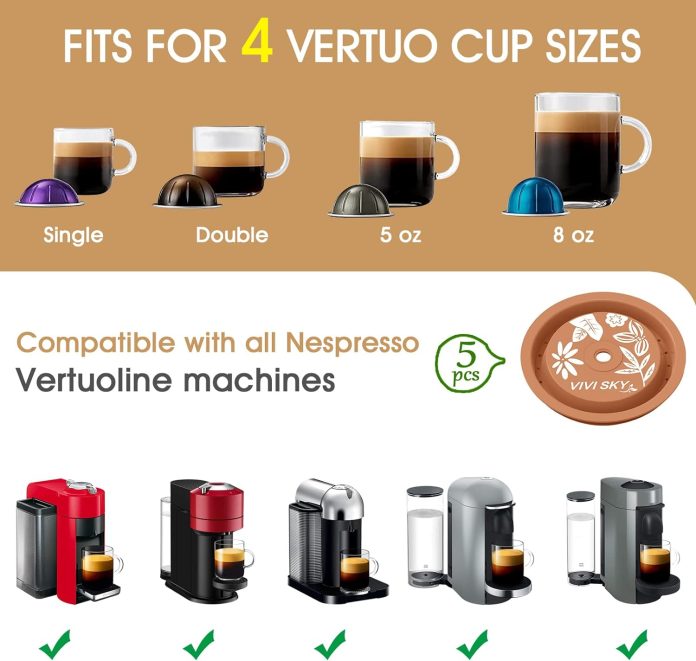reusable coffee capsule lids work with nespresso pods vertuofood grade silicon caps used for every sizes of reusable nes