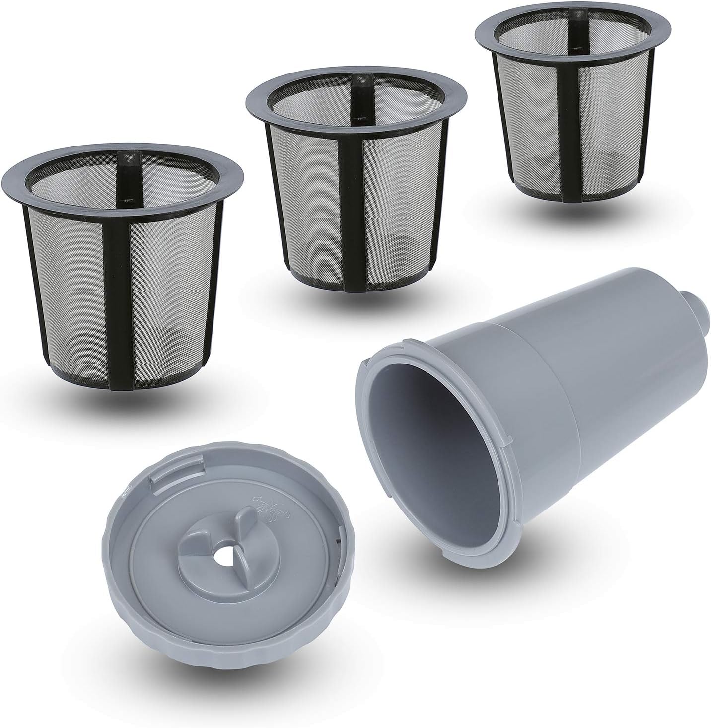 Reusable K Cup for Keuring,BPA-Free Reusable Filter Cup Compatible with B30 B40 B50 B60 B70 K10 MINI Plus K15 K40/45 K55 K60/65 K70/75/79 series 5048 Old Mode Grey