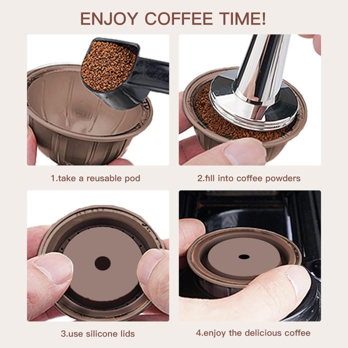 reusable vertuo pods5pcs replacement refillable coffee capsules for vertuoline and vertuo pod 230 ml coffee pods for nes