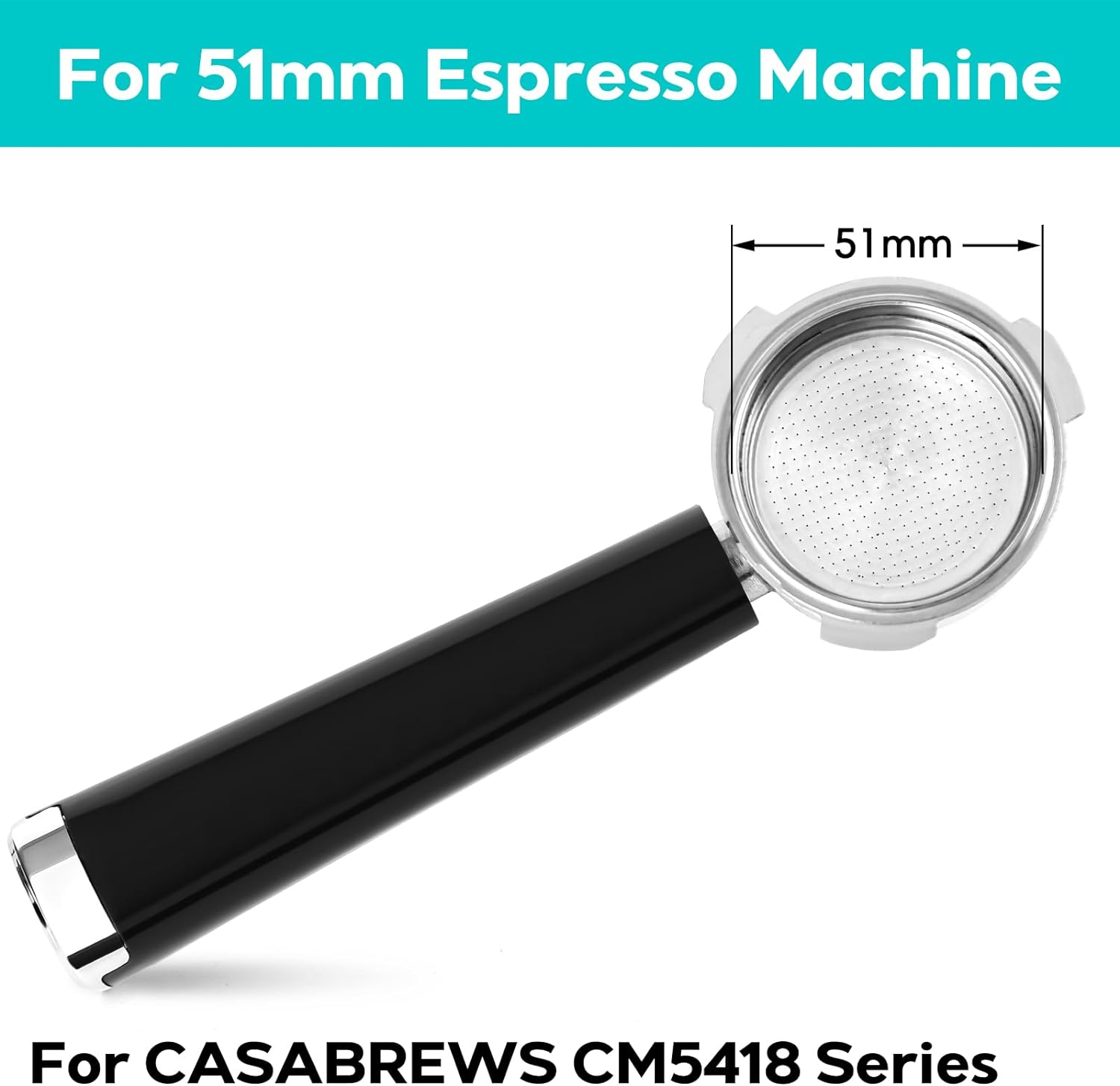 CASABREWS 51mm Portafilter Set for Espresso Machine CM5418 Series, 3 Ears Espresso Filter Holder with 51mm Filter Baskets