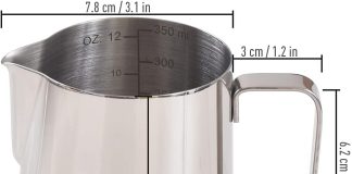 homedge espresso steaming pitchers 20 oz 600ml stainless steel frothing pitcher with measurement scale