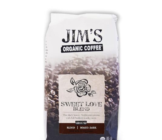 Jim’s Organic Coffee Sweet Love Blend Review jims organic coffee sweet love blend whole bean dark roast bold 11 oz bag