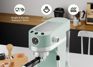 neretva 20 bar espresso coffee machine with steam wand for latte espresso and cappuccino compact espresso maker for home