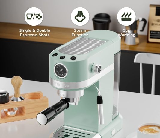neretva 20 bar espresso coffee machine with steam wand for latte espresso and cappuccino compact espresso maker for home