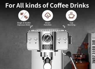 seedeem espresso machine20 bar espresso maker with milk frotherstainless steel latte and cappuccino machine with 18l60 f