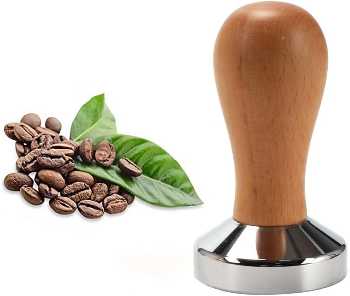 sueiannmn coffee tamper espresso press flat base coffee tamper wood handle barista tamper for coffee grounds barista esp