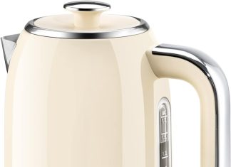susteas electric kettle 57oz hot tea kettle water boiler with thermometer 1500w fast heating stainless steel tea pot cor