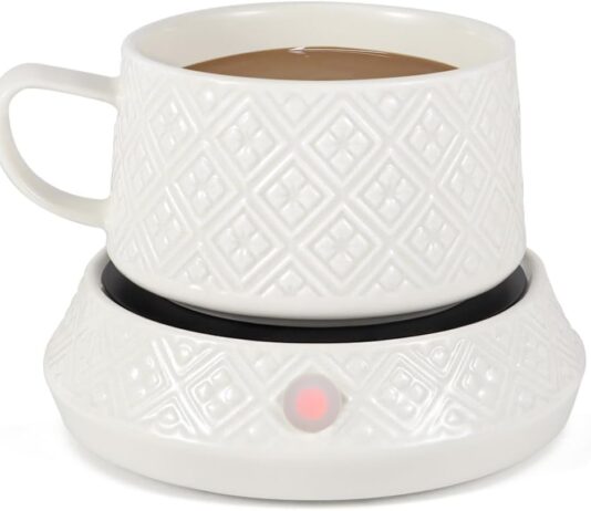 ceramic coffee mug warmer set electric candle wax warmer coffee warmer for desk 3 timed thermos setting for heating coff