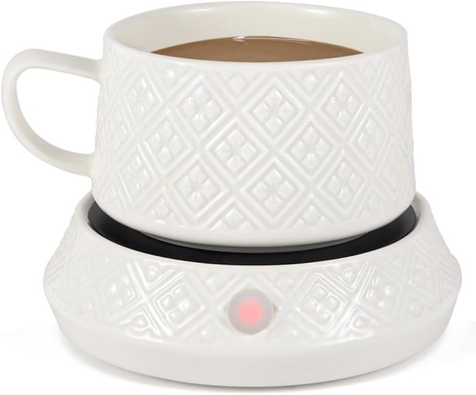 ceramic coffee mug warmer set electric candle wax warmer coffee warmer for desk 3 timed thermos setting for heating coff