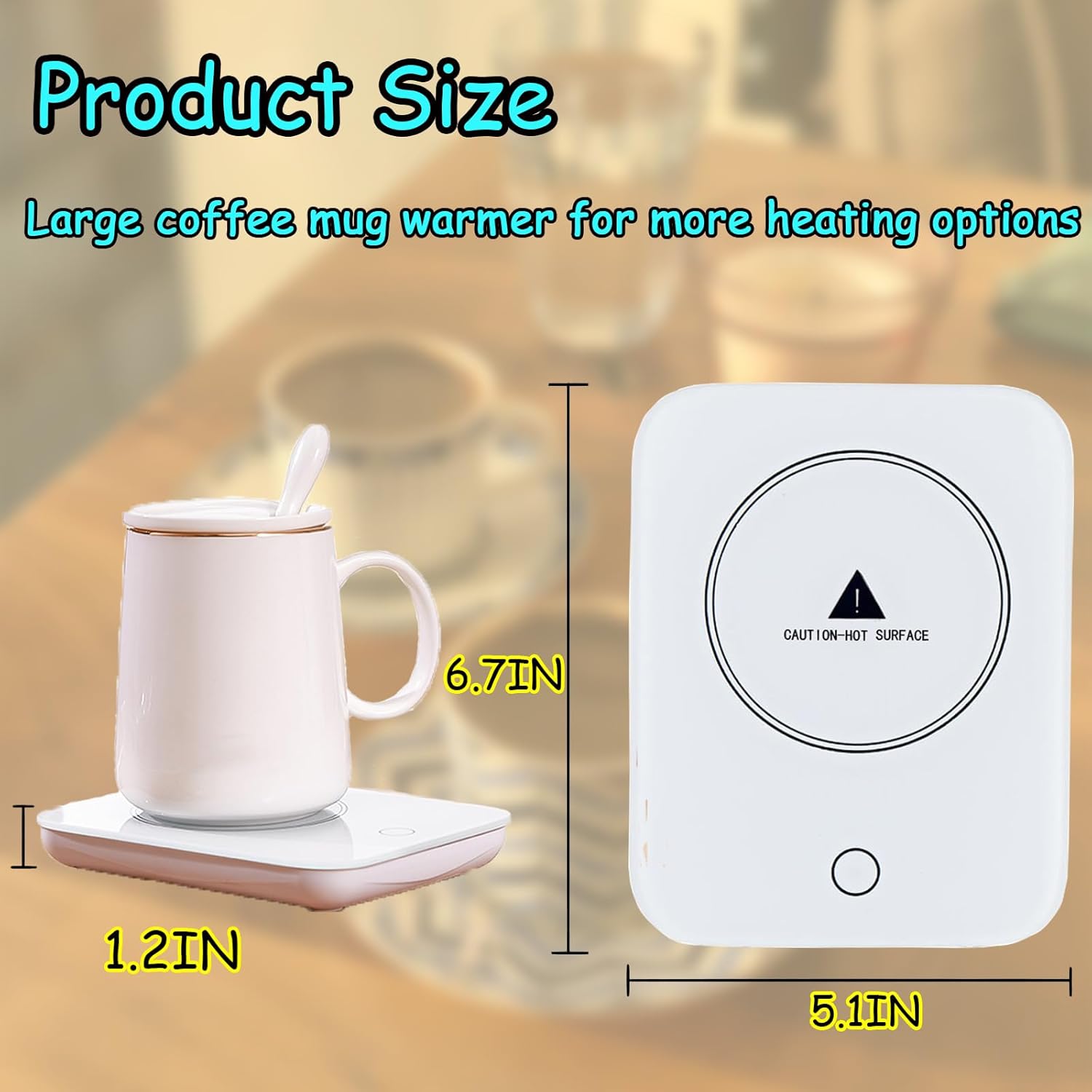 Coffee Mug Warmer,White Mug Warmer for Desk,Coffee Cup Warmer,Smart Mug Warmer for Auto Power Off,Touchscreen Model Coffee Warmer for Desk,Heated Coffee Mug,Adjustable Temperature Mug Warmer