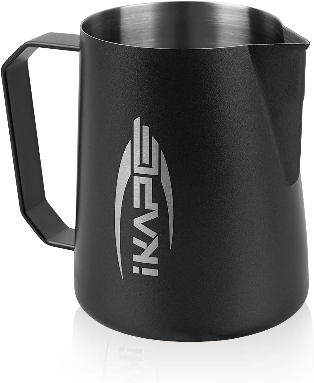 IKAPE Coffee Products, 450ml Milk Frothing Pitcher, Stainless Steel Milk Steaming Pitchers, Cappuccino Latte Art Barista Steam Pitchers Coffee Milk Frother Cups(15 oz)
