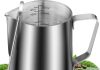 zulay kitchen milk frothing pitcher 12oz20oz32oz 350ml600ml900ml milk frother cup stainless steel milk steamer cup art p