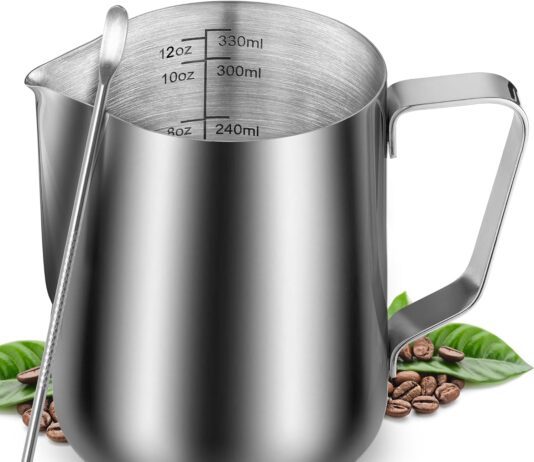 zulay kitchen milk frothing pitcher 12oz20oz32oz 350ml600ml900ml milk frother cup stainless steel milk steamer cup art p