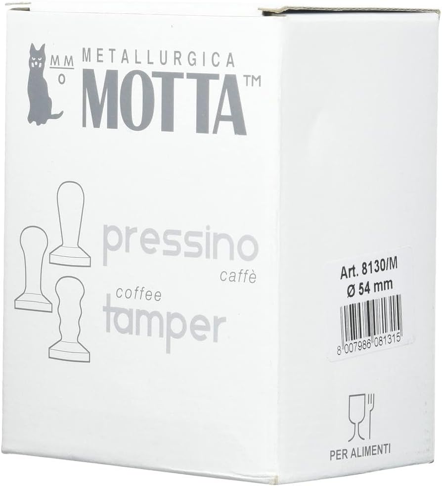 Motta Metallurgica 54 mm Coffee/Espresso Brown Tamper with Stainless Steel Flat Base