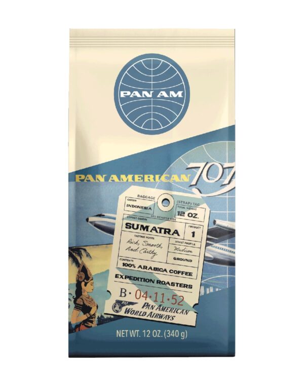 Pan Am Sumatra Coffee, Medium-Dark Roast, Single-Origin Indonesian, Ground, by Expedition Roasters
