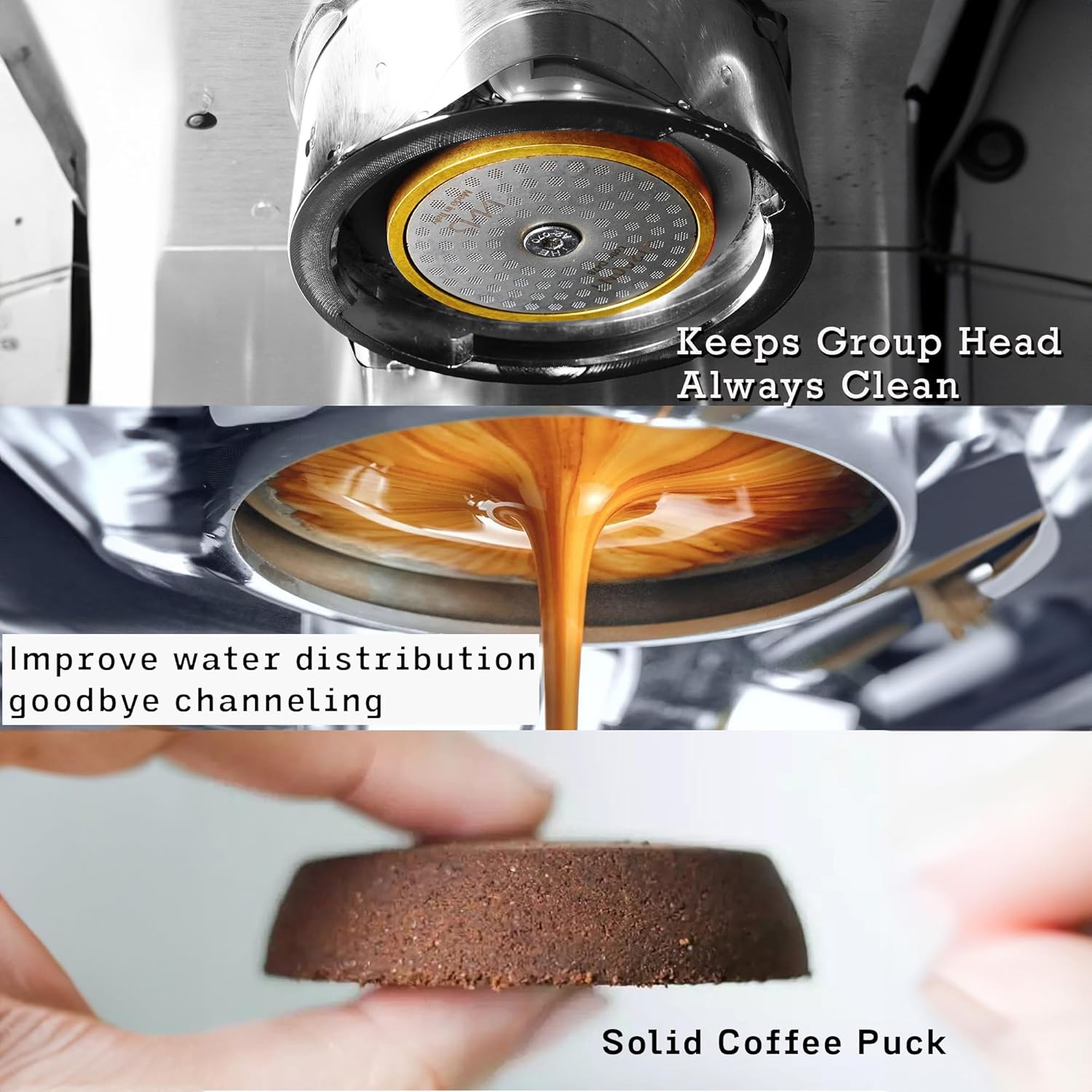 2Packs 49mm Espresso Puck Screen | Handmade Walnut Stand | 1.7mm Thickness 150μm 316 Stainless Steel