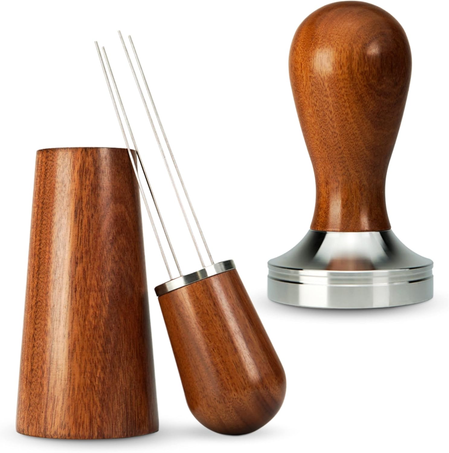Espresso Tamper  Stirrer – Espresso Accessories – 2 Piece Espresso Tamper Set – Includes 51mm Tamper  Espresso Stirrer with Wooden Handles – Perfect Barista Tool for Espresso Machine Espresso Tamper  Stirrer – Espresso Accessories – 2 Piece Espresso Tamper Set – Includes 51mm Tamper  Espresso Stirrer with Wooden Handles – Perfect Barista Tool for Espresso Machine
