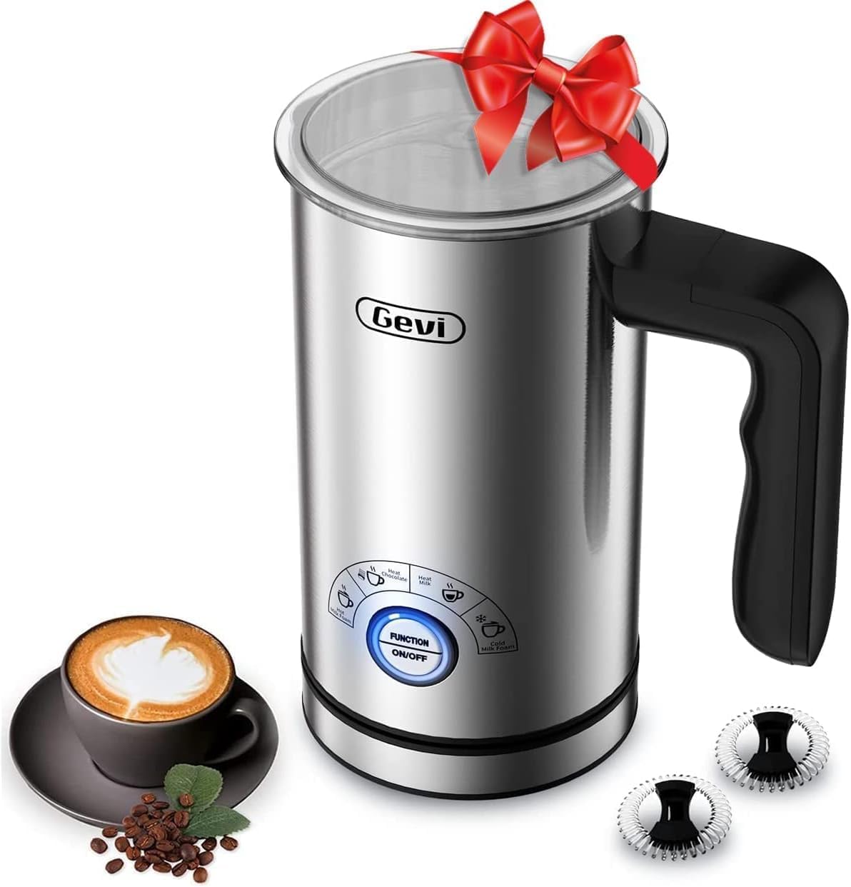 Gevi Milk Frother, 4 in 1 Stainless Steel Electric 10.1 oz/2.5 oz Automatic Cold and Hot Milk Foam Maker  Milk, Chocolate Warmer for Macchiato, Cappuccino, Hot Chocolates, Latte, 500W, 120V, Silver Gevi Milk Frother, 4 in 1 Stainless Steel Electric 10.1 oz/2.5 oz Automatic Cold and Hot Milk Foam Maker  Milk, Chocolate Warmer for Macchiato, Cappuccino, Hot Chocolates, Latte, 500W, 120V, Silver