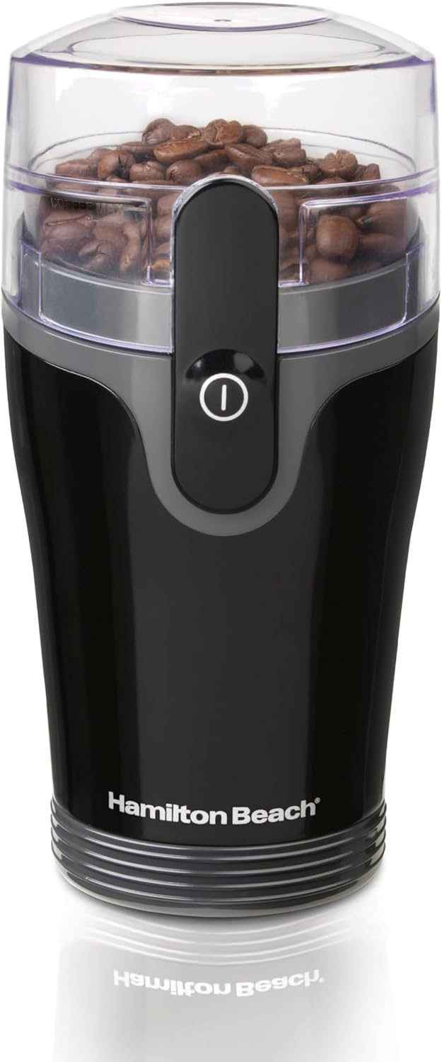 Hamilton Beach Fresh Grind Electric Coffee Grinder for Beans, Spices and More, Stainless Steel Blades, Easy Clean Removable Chamber, Makes up to 12 Cups, Black
