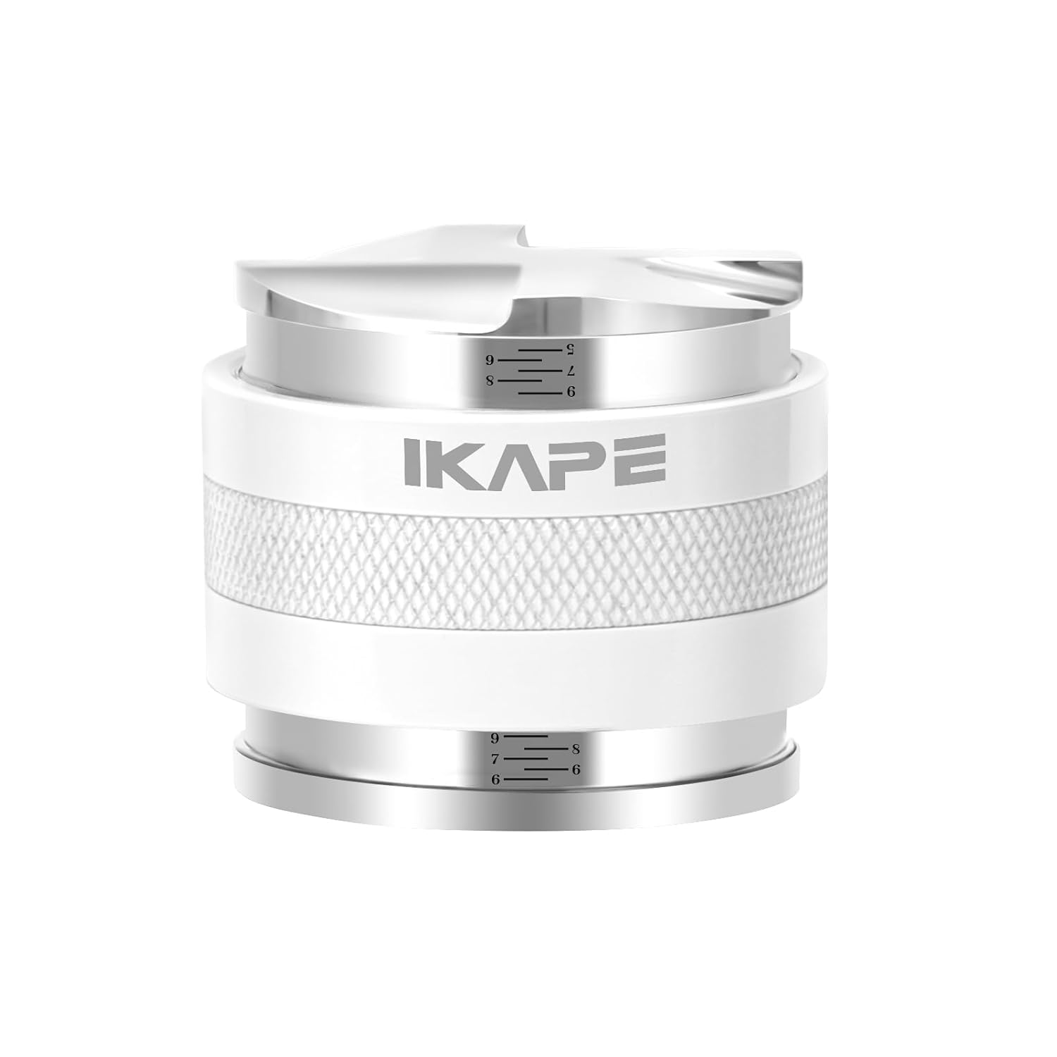 IKAPE Coffee Products, 51mm Coffee Distributor  Hand Tamper, Adjustable Depth Espresso Distributor Fits All 51mm Espresso Portafilter, Compatible with Delonghi Bottomless Portafilter (White)