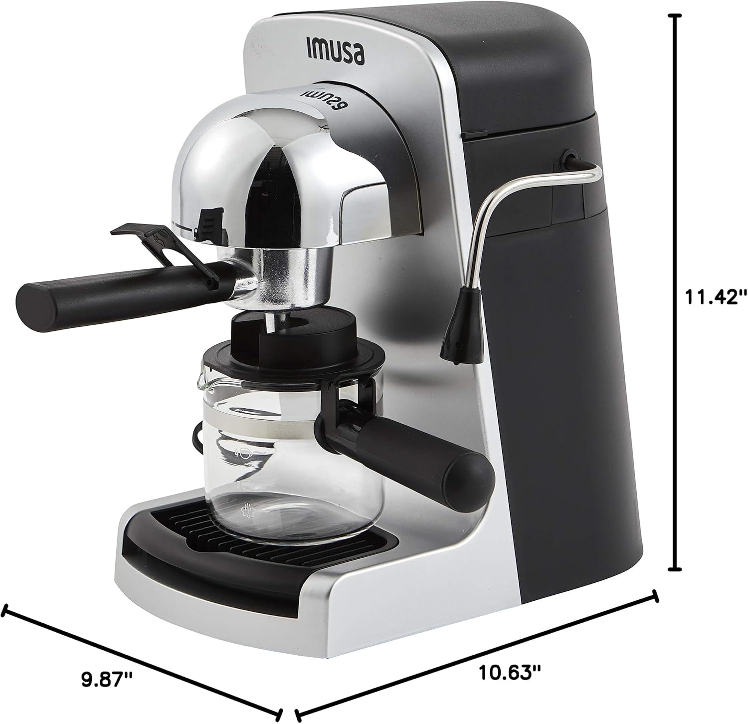 IMUSA 4cup Electric Bistro Espresso Cappuccino Maker, Silver