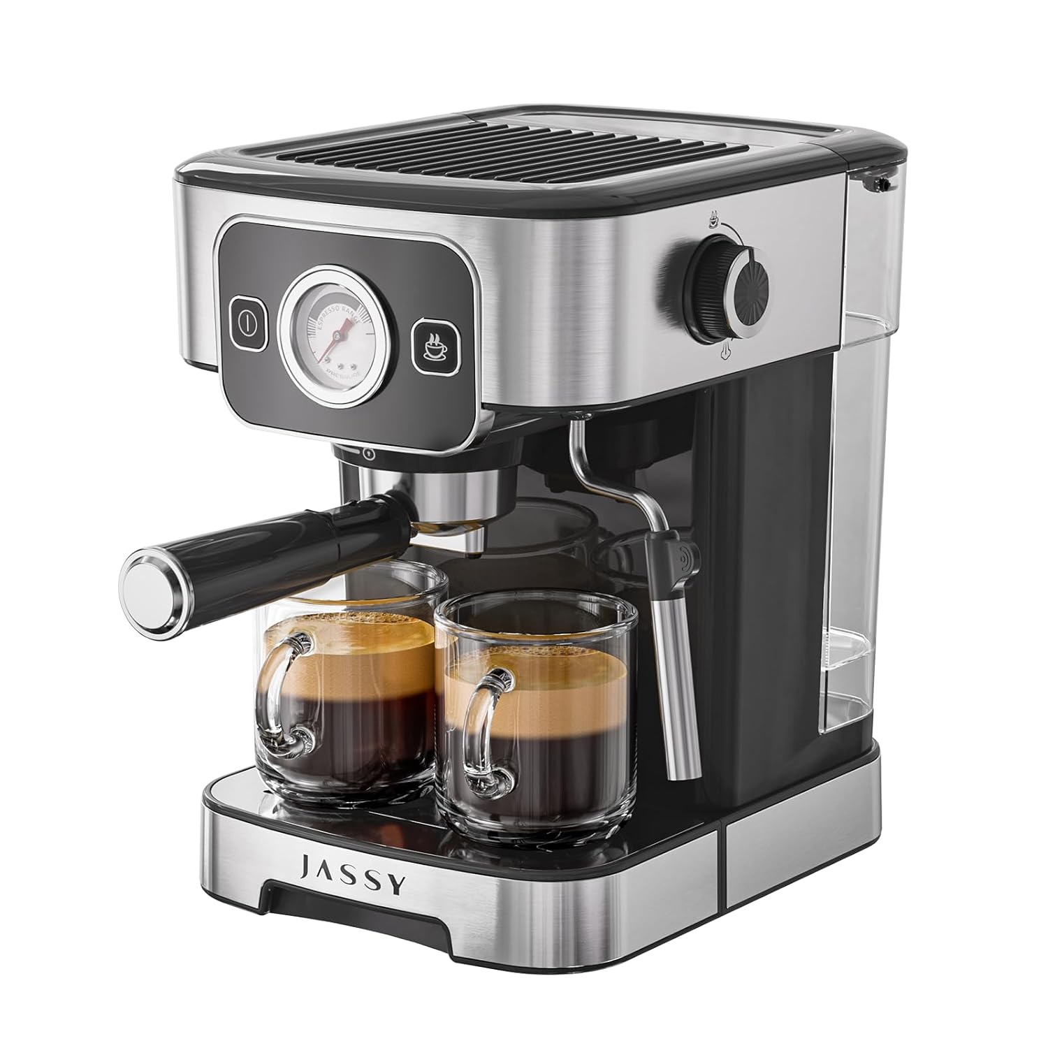 Jassy JASSY Espresso Maker,20 Bar Cappuccino Maker with Milk Frother Wand,Compact Semi-Auto Espresso Machine for Home Barista with Espresso/Cappuccino/Latte/Mocha,1200W
