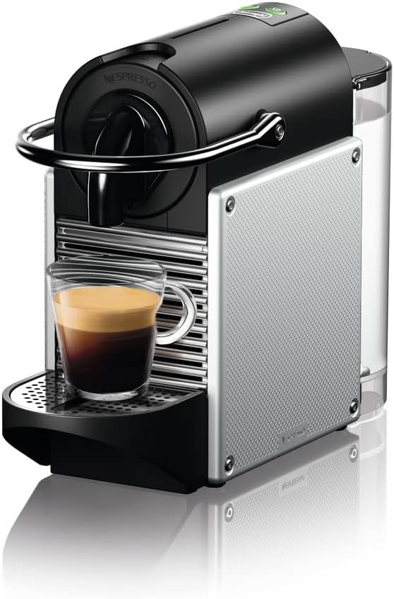 Nespresso Pixie Espresso Machine by DeLonghi, 1100ml, Aluminum,Silver