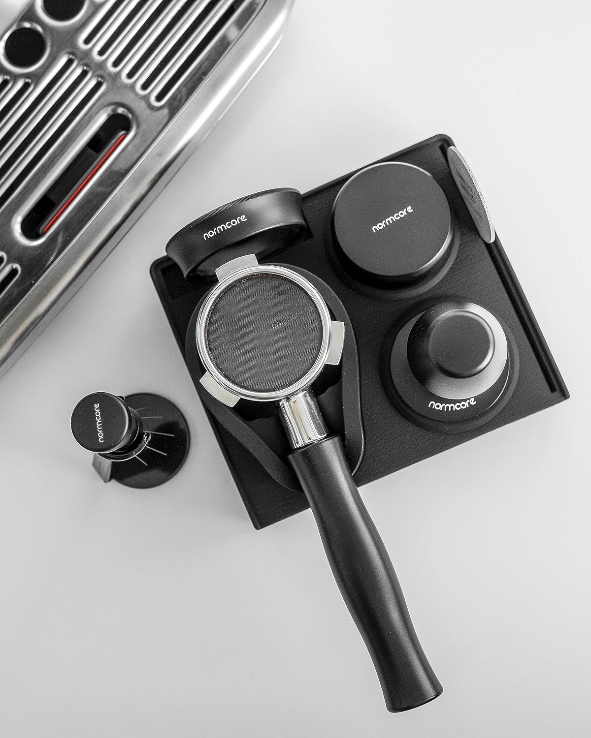 Normcore Espresso Compact Tamping Station - Barista Tamping Mat - Anti Slip Corner Tamping Mat - Compact Coffee Tamper Holder Pad - Espresso Accessories Tool - Food Grade Non-Slip Silicone