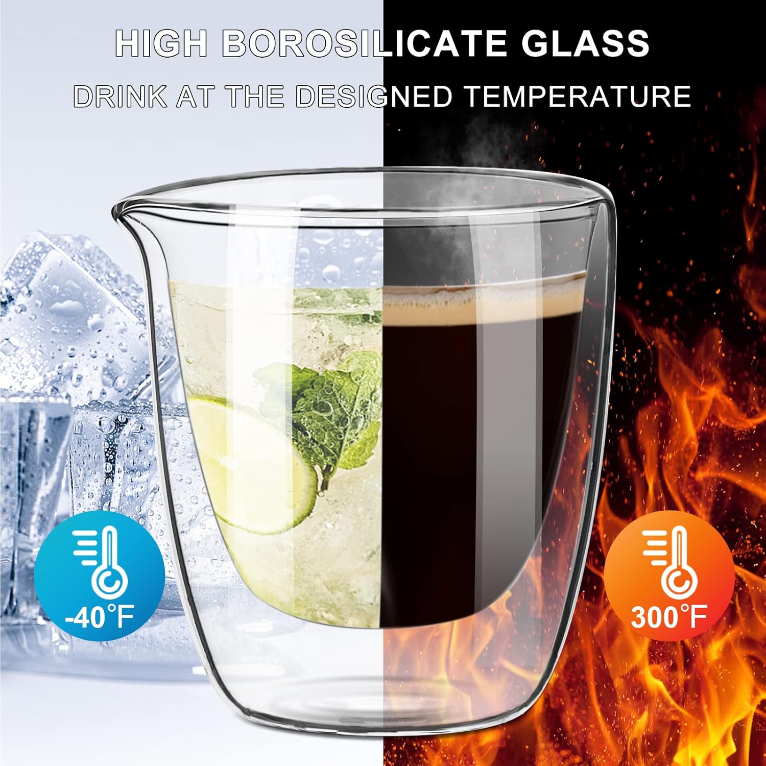 PARACITY Espresso Cups Set of 2, Double Walled Espresso Shot Glass with Spout, High Borosilicate Glass Expresso Coffee Cup, Expresso Shots Cup, Clear Glass Espresso Accessories 2.7 OZ PARACITY Espresso Cups Set of 2, Double Walled Espresso Shot Glass with Spout, High Borosilicate Glass Expresso Coffee Cup, Expresso Shots Cup, Clear Glass Espresso Accessories 2.7 OZ