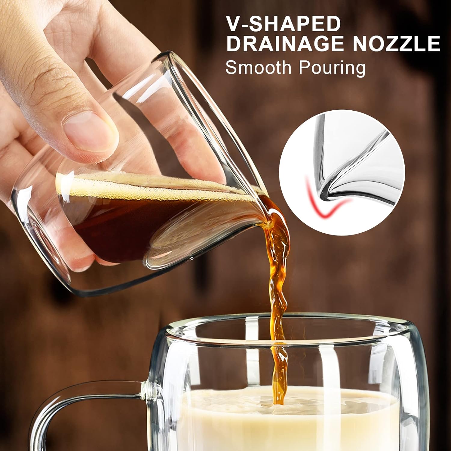 PARACITY Espresso Cups Set of 2, Double Walled Espresso Shot Glass with Spout, High Borosilicate Glass Expresso Coffee Cup, Expresso Shots Cup, Clear Glass Espresso Accessories 2.7 OZ PARACITY Espresso Cups Set of 2, Double Walled Espresso Shot Glass with Spout, High Borosilicate Glass Expresso Coffee Cup, Expresso Shots Cup, Clear Glass Espresso Accessories 2.7 OZ