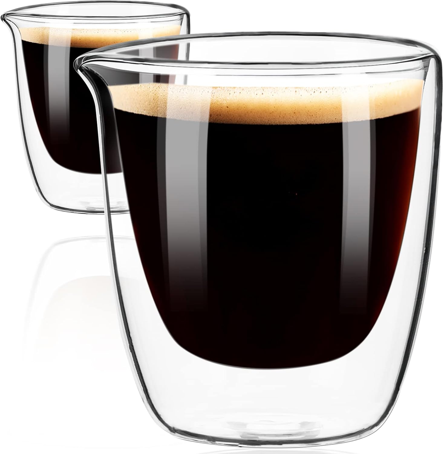 PARACITY Espresso Cups Set of 2, Double Walled Espresso Shot Glass with Spout, High Borosilicate Glass Expresso Coffee Cup, Expresso Shots Cup, Clear Glass Espresso Accessories 2.7 OZ PARACITY Espresso Cups Set of 2, Double Walled Espresso Shot Glass with Spout, High Borosilicate Glass Expresso Coffee Cup, Expresso Shots Cup, Clear Glass Espresso Accessories 2.7 OZ