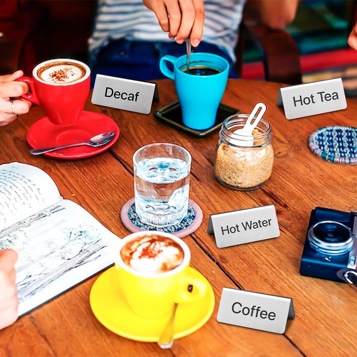 6 Pcs Stainless Steel Table Tent Sign Coffee Signs Tea Beverage Table Display for Party Buffet Restaurant Banquet Wedding Indoor Outdoor 1.5 x 2.99 Inch 6 Pcs Stainless Steel Table Tent Sign Coffee Signs Tea Beverage Table Display for Party Buffet Restaurant Banquet Wedding Indoor Outdoor 1.5 x 2.99 Inch