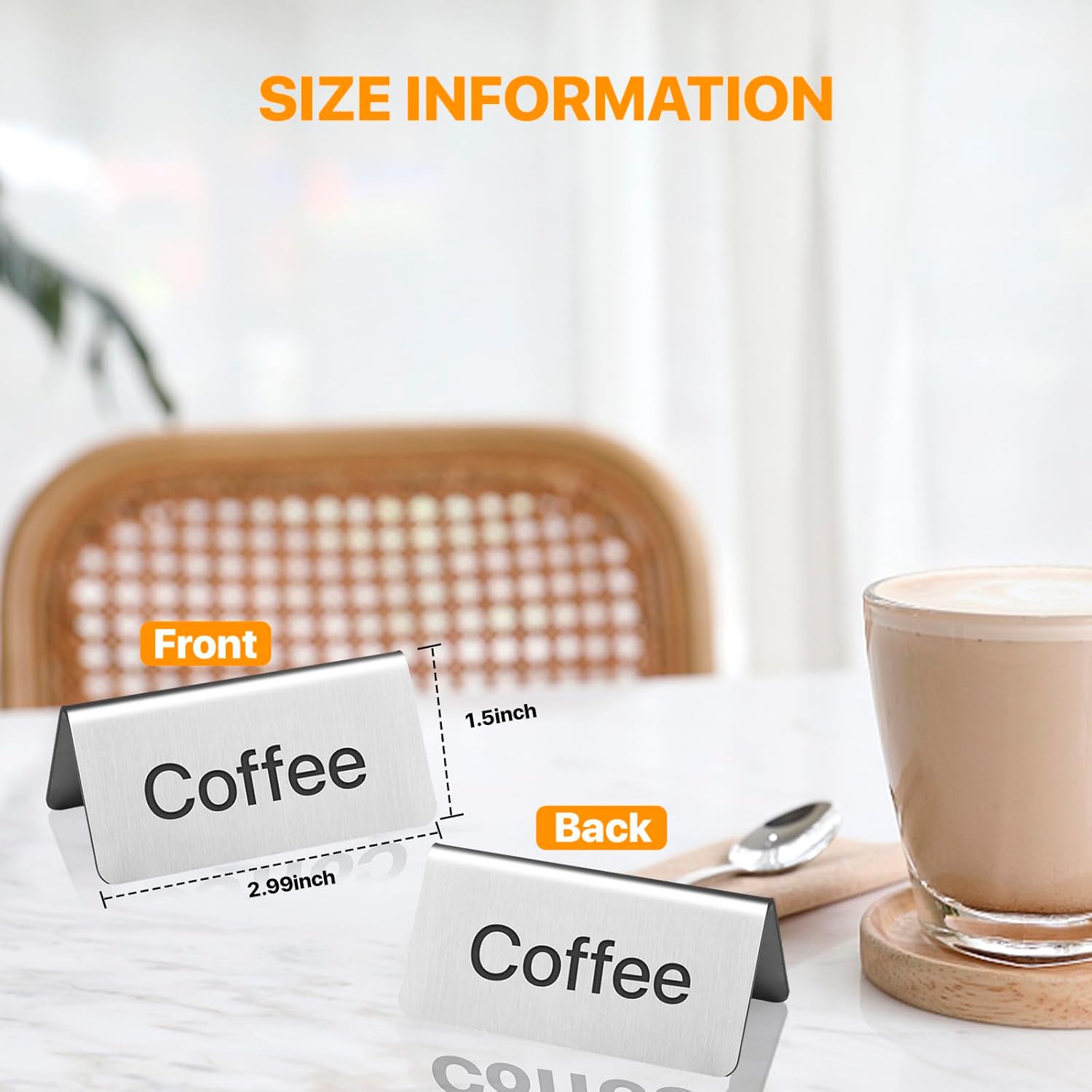 6 Pcs Stainless Steel Table Tent Sign Coffee Signs Tea Beverage Table Display for Party Buffet Restaurant Banquet Wedding Indoor Outdoor 1.5 x 2.99 Inch 6 Pcs Stainless Steel Table Tent Sign Coffee Signs Tea Beverage Table Display for Party Buffet Restaurant Banquet Wedding Indoor Outdoor 1.5 x 2.99 Inch