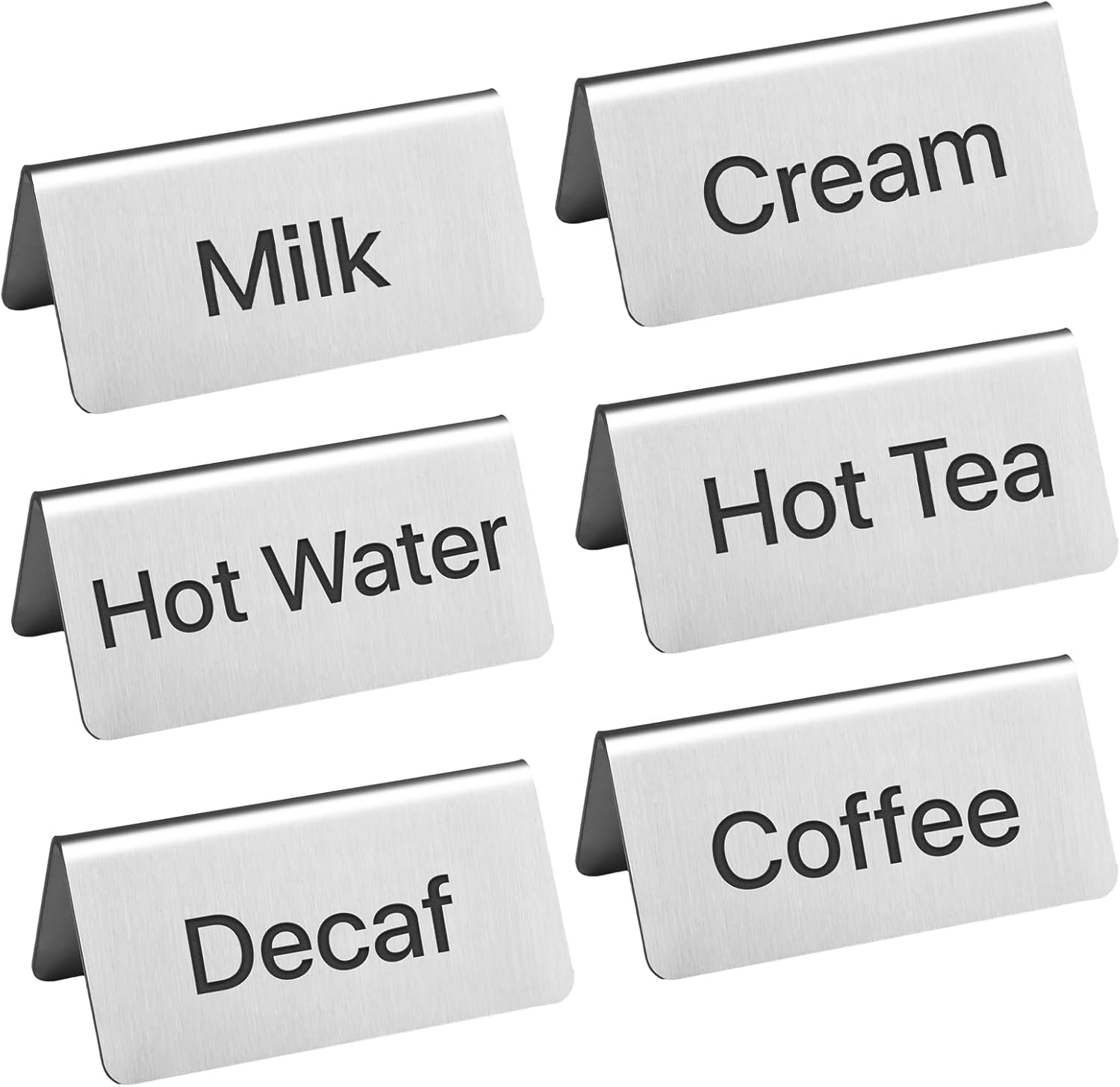 6 Pcs Stainless Steel Table Tent Sign Coffee Signs Tea Beverage Table Display for Party Buffet Restaurant Banquet Wedding Indoor Outdoor 1.5 x 2.99 Inch 6 Pcs Stainless Steel Table Tent Sign Coffee Signs Tea Beverage Table Display for Party Buffet Restaurant Banquet Wedding Indoor Outdoor 1.5 x 2.99 Inch